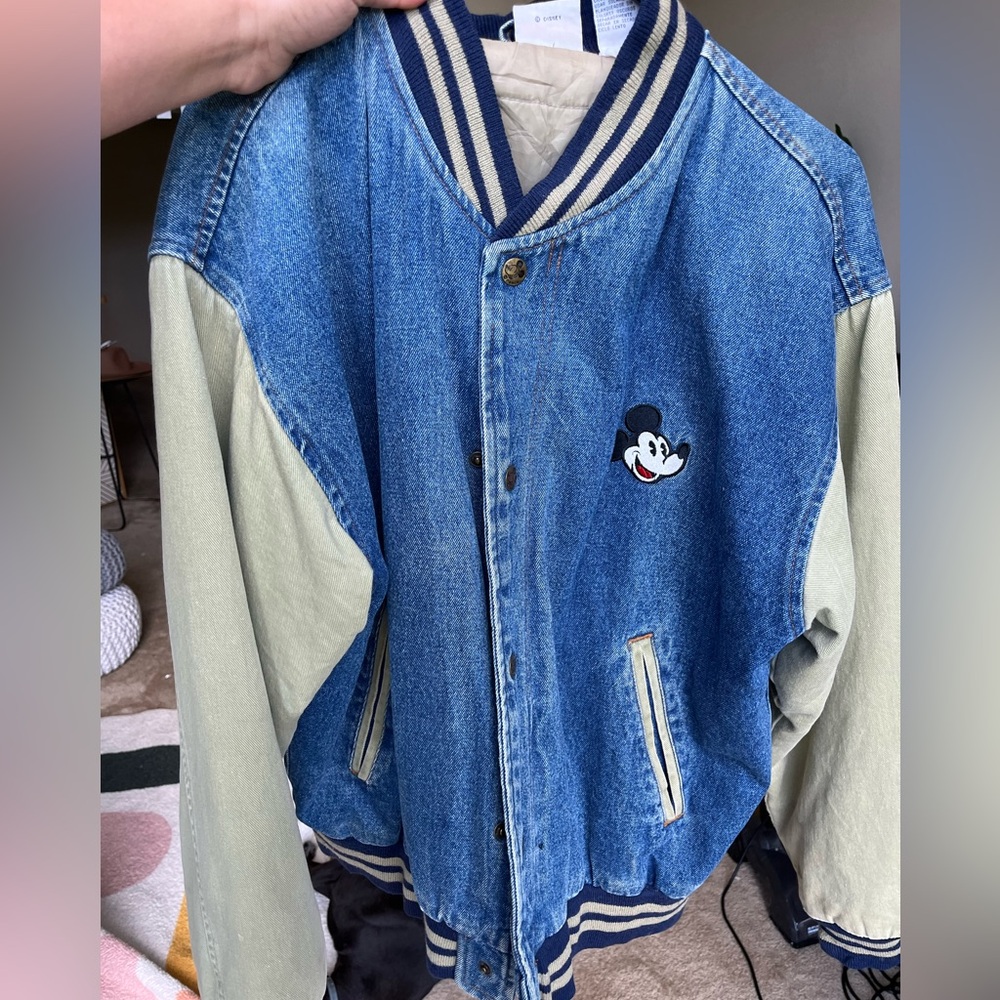 Vintage Mickey and Co varsity denim jacket